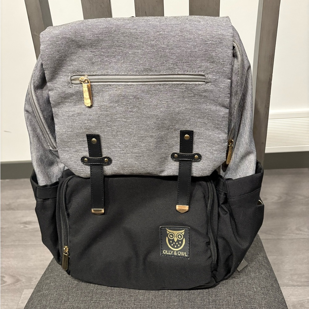 Gray and Black Women's Backpack